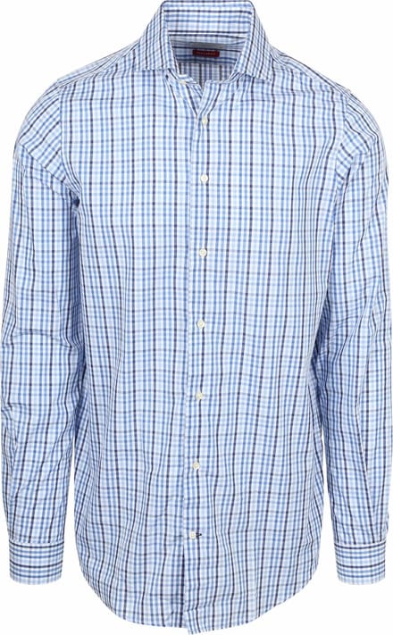 Steppin' Out Extra Lange Mouwen Overhemd Ruit Blauw - Maat L - Heren