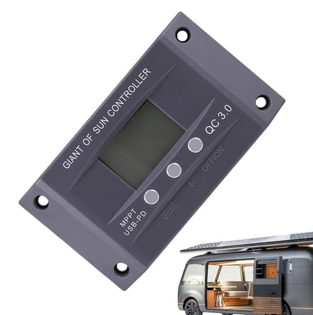 Zonne Laadregelaar - Paneel Controller - Energie Beheer - PWM Technologie - 12V 24V - Zwart