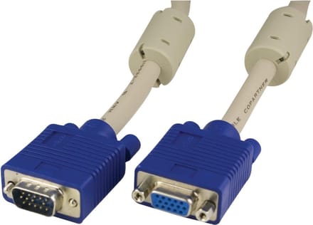 DELTACO RGB-6E, VGA (D-Sub) male naar VGA (D-Sub) female - 20m