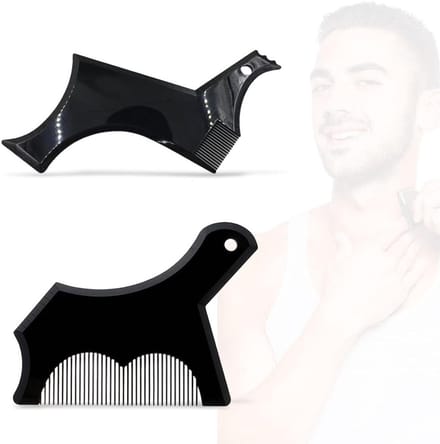 Beard Stencils en Kam voor het Stylen en Trimmen van Baarden - Perfecte Hulp bij het Aligneren van Baarden voor Mannen