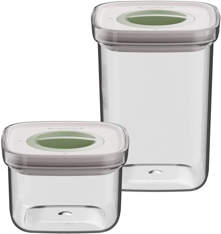 LEO 2-delige smart seal voedselcontainer set - Transparant -
