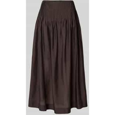 Midirok van lyocellmix met draperieën model 'MOLLY'