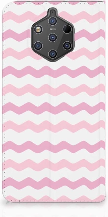 Nokia 9 PureView Hoesje met Magneet Waves Roze