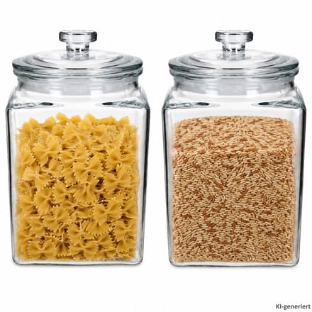 2er Set ROBIN voorraadpot 3L vierkant met glazen deksel – 23467580