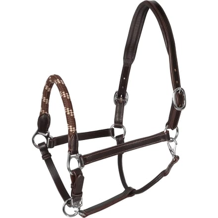 Leren halster voor paarden Acavallo Ergonomic Pollguard Muserolle
