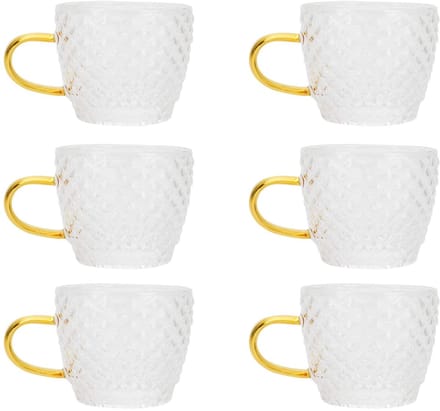 OmGoods - Dailygoody - Set van 6 Glazen Koffiekopjes - Hittebestendig