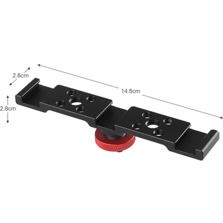 Aluminium drievoudige koude schoen montageplaatbeugel voor camera microfoon LED-lichtmontage zwart
