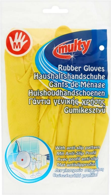 Multy Huishoud Handschoen Latex Medium - 96 x 2 stuks - Voordeelverpakking