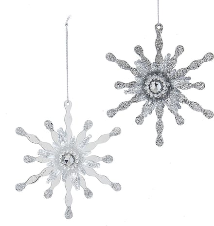 White & Silver metaal h11 cm Ornament kerstbal Kurt S. Adler
