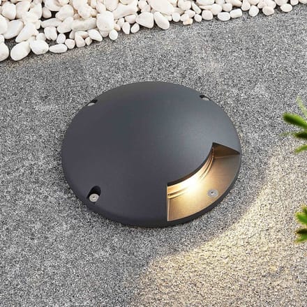 Lindby LED vloerspot Cormac, 1-lamp, Ø 21 cm, IP67