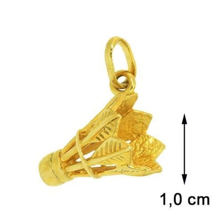 Blinx Jewels Vergulden Hanger Badmintonpluim