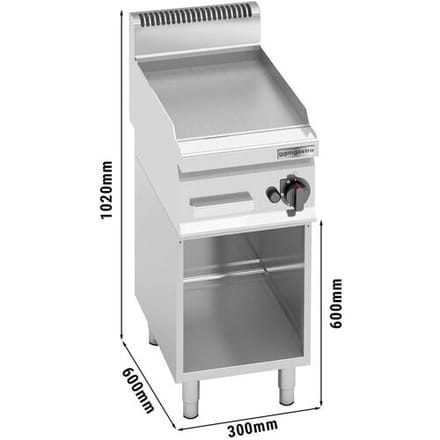 GGM Gastro Gas Bratplatte - 4 kW - Glatt - inkl. Untergestell