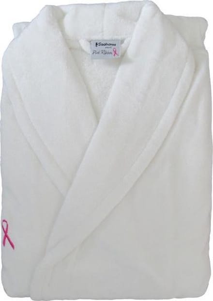 Seahorse Pink Ribbon Badjas - S - White