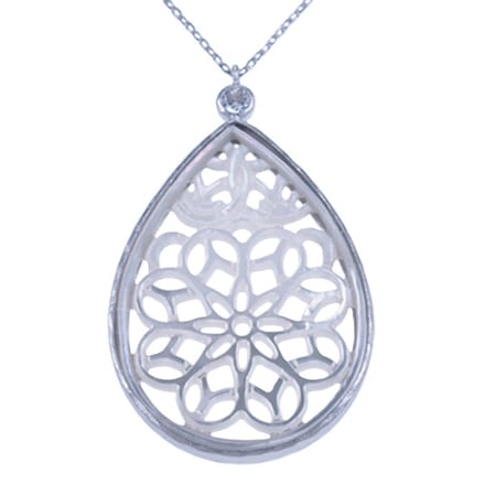 Zilveren choker schelp(2977)
