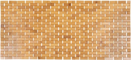 Tendance Badmat - bamboe - beige - antislip - L100 x B45 cm - douchemat - saunamat - hout