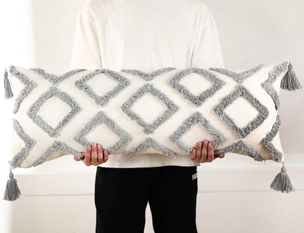 Lange Kussenhoes - Lendenkussensloop - Decoratief - Superzachte Chenille - 30x90 cm - Grijs