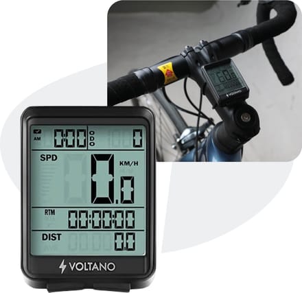 Voltano Draadloze Fietscomputer 2.1 inch – Zwart – 21 Functies – Waterdicht
