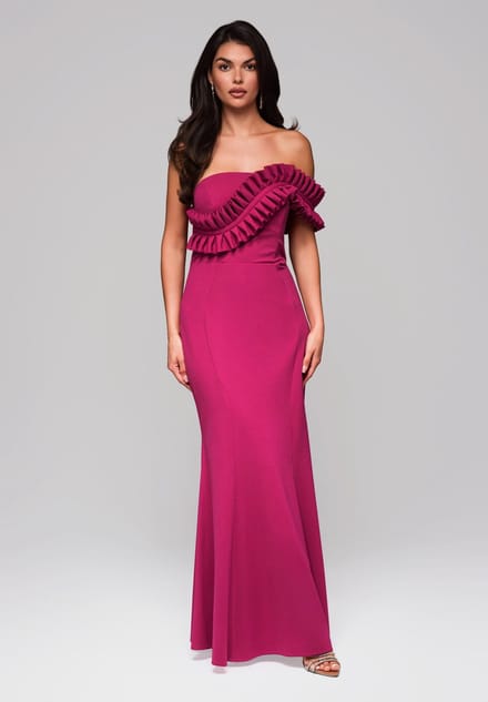 LARICA Jurk - Rits - Jurk Donkerfuchsia M