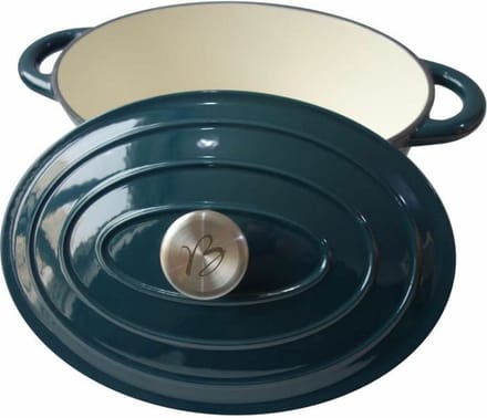 BAUMALU braadpan 30 cm - Ovale vorm - Blauwgroen