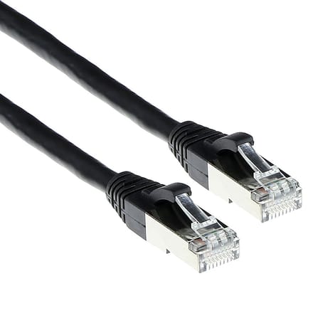 ACT Zwarte 3 meter SFTP CAT6A patchkabel snagless met RJ45 connectoren FB6903