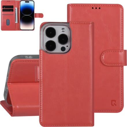 UNIQ Accessory Apple iPhone 14 Pro Book Case Telefoonhoesje - Roze PU Leer, Bescherming van Telefoon.