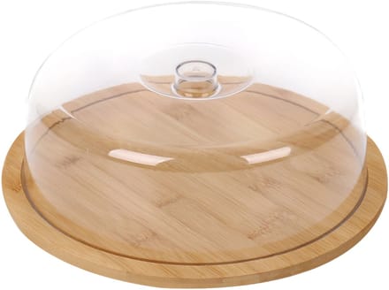 Cheffinger, Taartstolp met Bamboe Basis voor Gebak Ultra Licht, Transparant