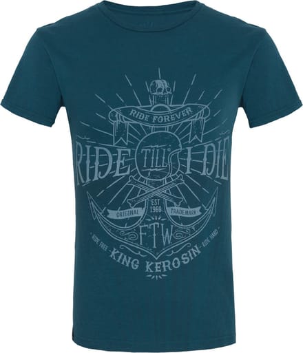 King Kerosin T-shirt Ride Till I Die, Watercolour Blue