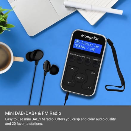 Draagbare DAB+ en FM Digitale Radio - Mini Pocket Ontwerp met Oortelefoon en Oplaadbare Batterij