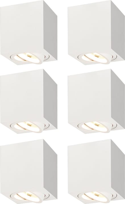 Ledvion - 6X LED Opbouwspot - Dimbaar - 3W - 2700K - Wit