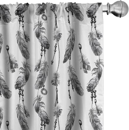 ABAKUHAUS Tribale gordijnen – set van 2 – 75x225 cm – microvezel