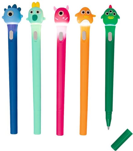 Lichtgevende monsterpen, 17 cm, assorti