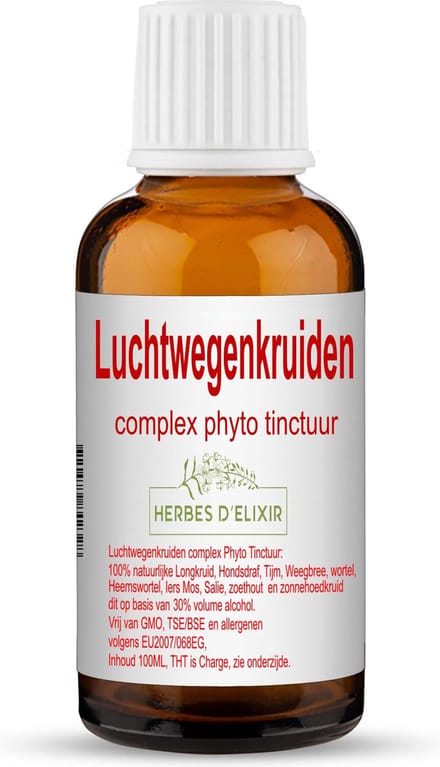 Herbes D'elixir Luchtwegenkruiden Tinctuur – 100 ml – 100% Natuurlijk - Voedingssupplementen