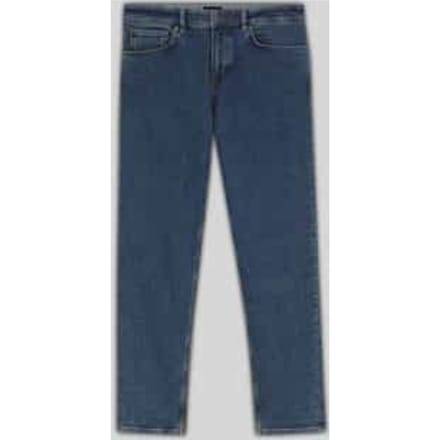 straight fit jeans van katoenmix met labelpatch model 'Re.Maine'