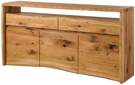 MASSIVMOEBEL24.DE wilde eik dressoir blank massief hout 191x45x cm (BxTxH) geolied gemonteerd PURE OAK volledig massief #102