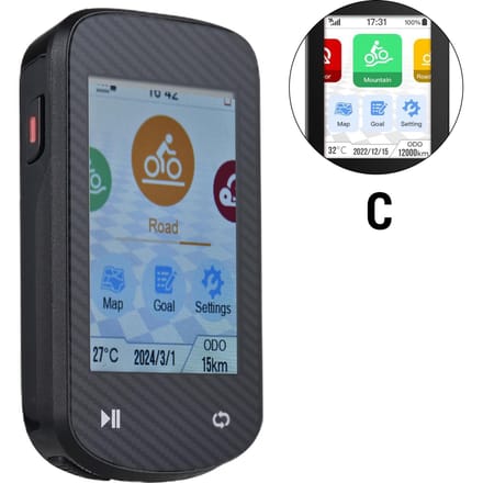 GPS Fietscomputer Draadloos Waterdicht GLONASS ANT+ Sensor en BT Compatibel Offline Kaarten Gyroscoop C gray
