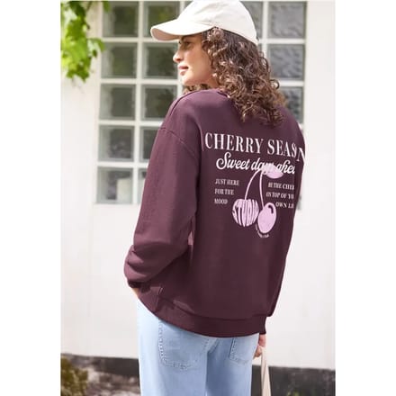 Sweatshirt met lange mouwen en opdruk op de rug