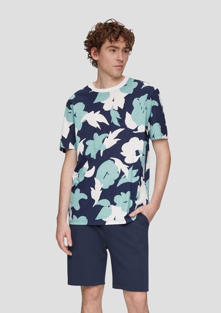 Qs Men-T-shirt--58A0 BLUE-Maat M