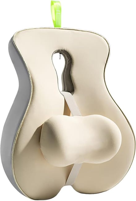 Lendensteunkussen - Rugsteun stoel - Comfortabel zitten - Ergonomisch ontwerp - 37 x 14 x 44 cm - Geel