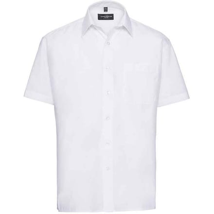 Russell Collection Heren Poplin Easy-Care overhemd (Wit)