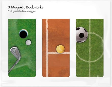 Set van 3 magnetische boekenleggers, Sport