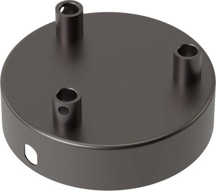 Calex plafondkap 3 snoeren - Ø10 cm - metaal - parel zwart mat - rond