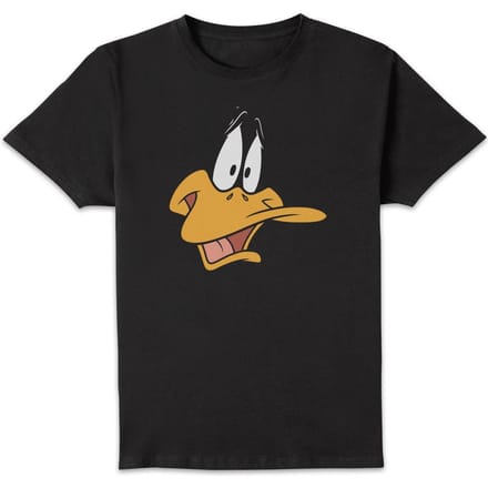 Looney Tunes Daffy Duck Face T-shirt - Zwart - M