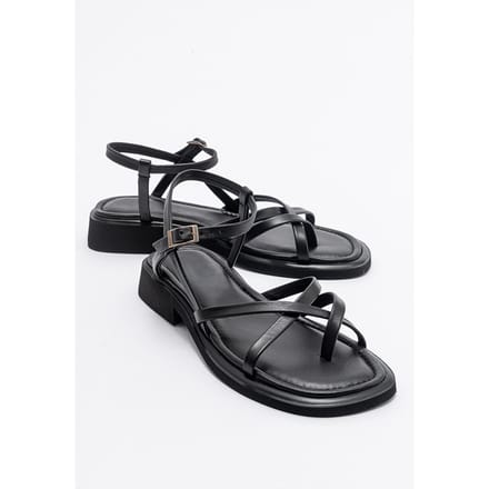 Antas Met bandjes Leer Plat Sandalen (Women)