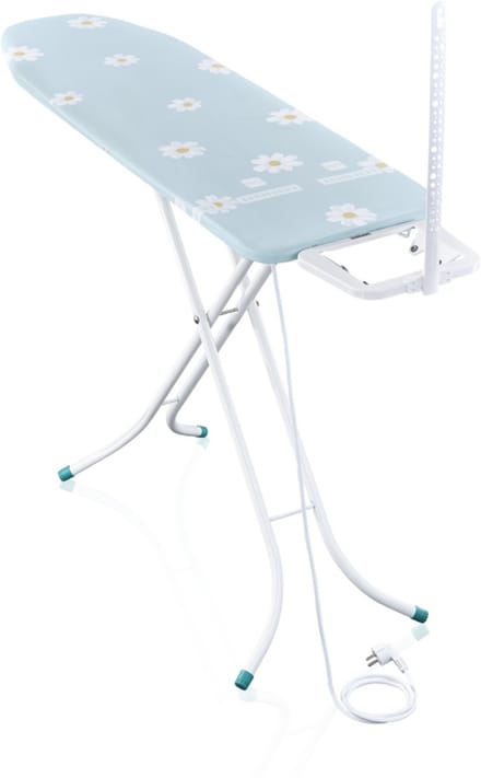 Leifheit strijkplank Classic M basic plus - 120x38 strijkoppervlak - lichtblauw/bloem