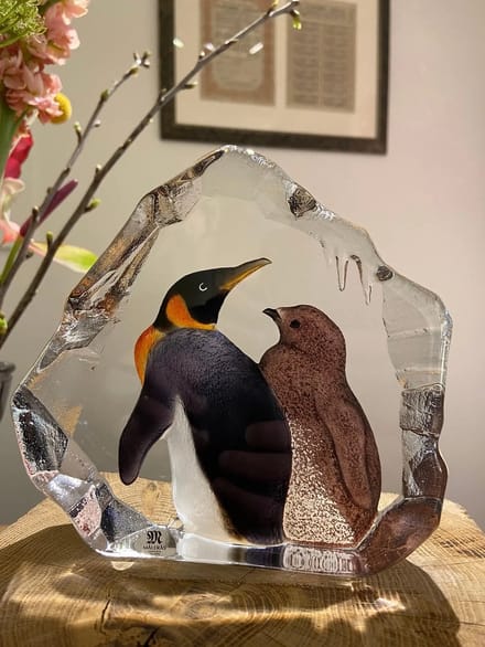 Mats Jonasson Pinguin Glas - Diverse Kleuren - Voor Binnen - Staand