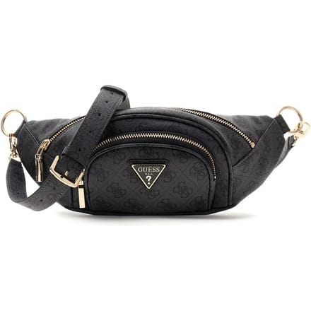 GUESS gordeltas schoudertas Latona Belt Bag Coal Logo donkergrijs