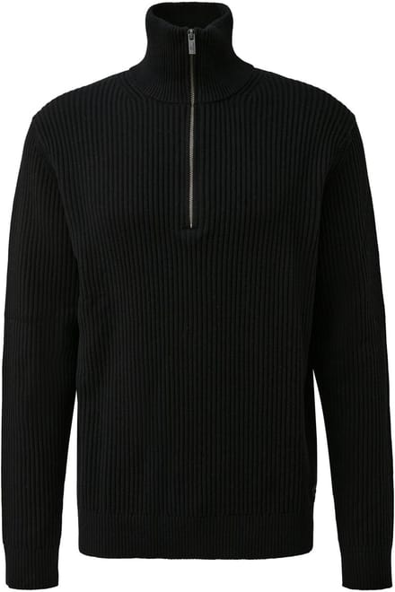 Q/S designed by - Heren pull - Maat L - Mannen - ZWART - katoen