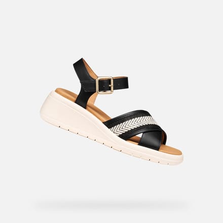 GEOX MELICONIA DAMES Sandalen - ZWART - Maat 40