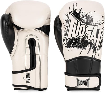 Bokshandschoenen - Vechthandschoenen MMA - Training en sparring - Ambidextrous - 12 oz - Ecru/zwart