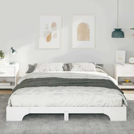 vidaXL - Bedframe - Wit - 160 - x - 220 - cm - Massief - grenenhout